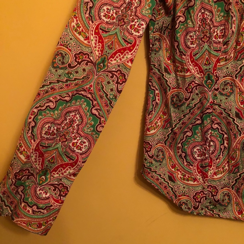 Talbot’s Ladies Paisley Button Down B4 - Picture 8 of 9